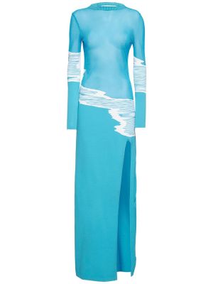 Sukienka długa Missoni niebieska