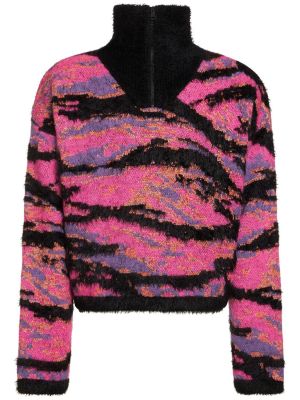 Жакардов пуловер от мохер Erl розово