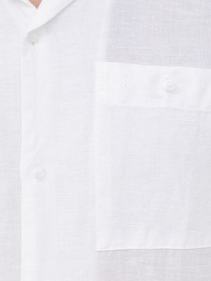 Lniana koszula Calvin Klein biała