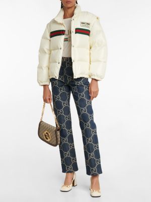 Prošivena pernata jakna Gucci bijela