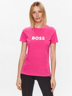 Slim fit póló Boss rózsaszín