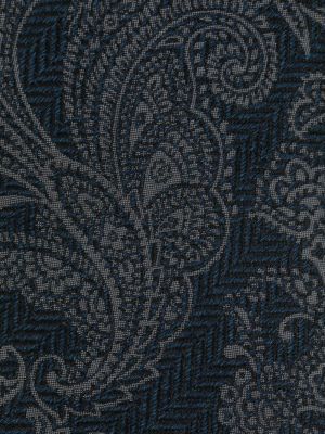 Hedvábná kravata s paisley potiskem Brunello Cucinelli modrá