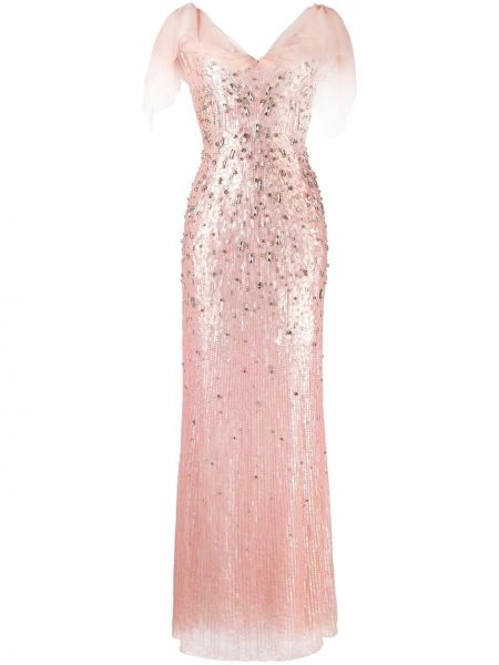 Paljett aftenkjole Jenny Packham rosa