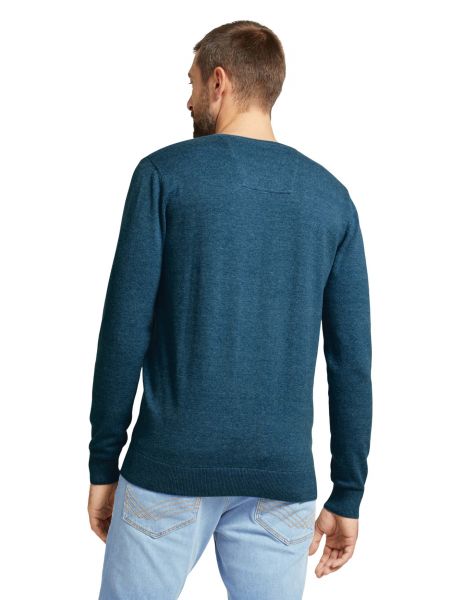 Пуловер с v-образным вырезом Tom Tailor синий