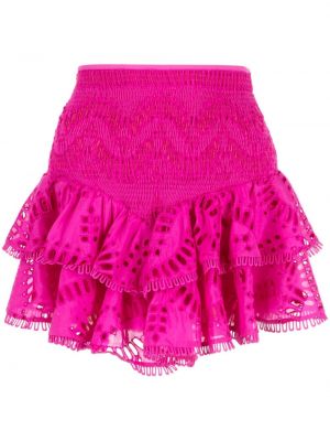 Mini sijonas su raukiniais Charo Ruiz Ibiza rožinė