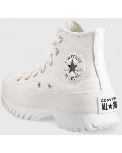 Pantofi cu stele din piele cu stele Converse alb