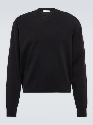 Vlněný svetr s výstřihem do v Lemaire černý
