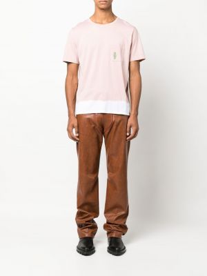 T-krekls ar izšuvumiem ar kabatām Nick Fouquet rozā