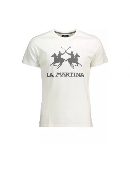 T-shirt aus baumwoll mit print La Martina weiß