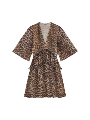Mini robe à imprimé à imprimé léopard Ganni