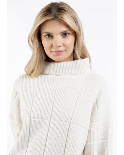 Памучен пуловер Usha White Label бяло