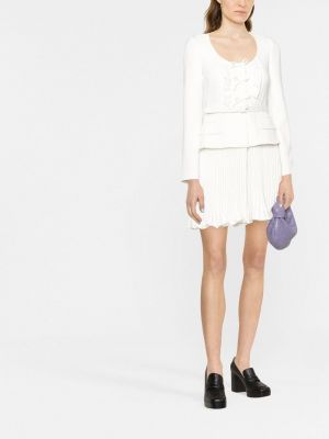 Krepové peplum mini šaty Self-portrait bílé
