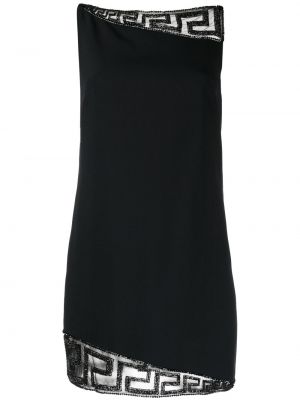 Κοκτέιλ φόρεμα από κρεπ Versace μαύρο