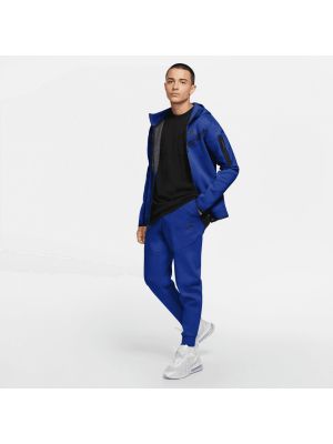 Флийс спортни панталони Nike синьо
