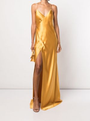 Hedvábné večerní šaty Michelle Mason zlaté