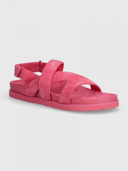 Sandale od brušene kože Gant ružičasta