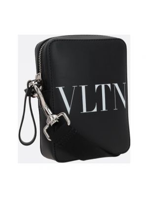 Bolsa de cuero con estampado Valentino Garavani negro