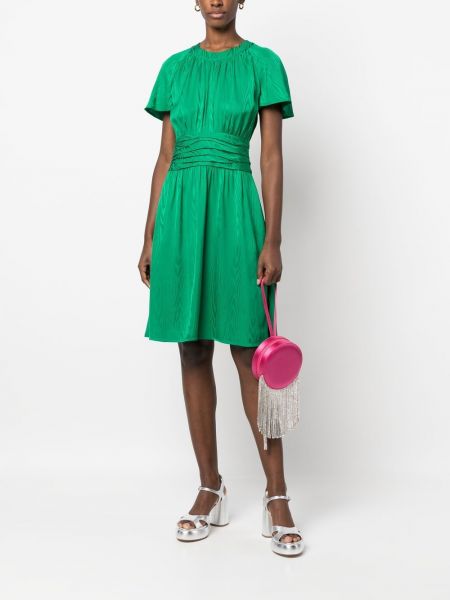 Satynowa sukienka midi Boutique Moschino zielona