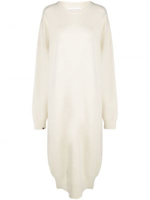 Плетена кашмирена макси рокля с кръгло деколте Extreme Cashmere бяло