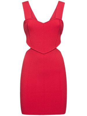 Sukienka mini z dżerseju w serca Hervé Léger czerwona