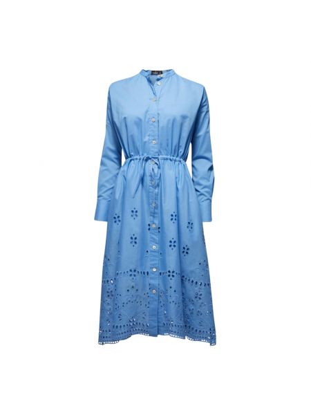 Haftowana sukienka z kokardką Van Laack niebieska