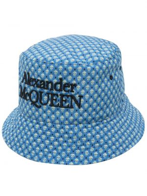 Raštuotas kepurė Alexander Mcqueen mėlyna