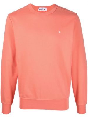 Stjernemønster rund hals brodert sweatshirt Stone Island oransje