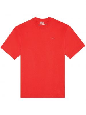 Haftowana koszulka Diesel czerwona