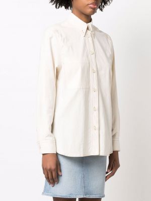Péřová džínová košile s knoflíky Isabel Marant bílá