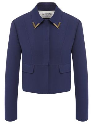 Шерстяной пиджак Valentino синий