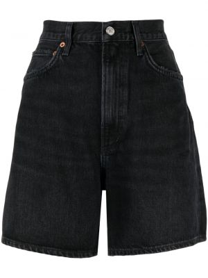 Shorts en jean en coton Agolde noir