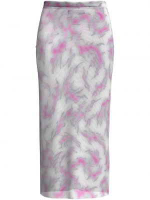 Jupe longue à imprimé transparent à motifs abstraits Margherita Maccapani gris