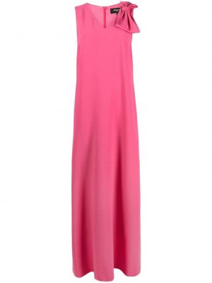 Krepové koktejlové šaty s mašlí Paule Ka růžové