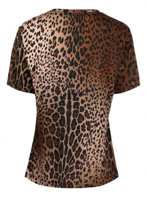 Raštuotas medvilninis marškinėliai leopardinis Cynthia Rowley
