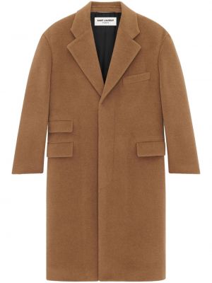 Vlnený kabát Saint Laurent hnedá