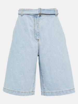 Haftowane szorty jeansowe Etro niebieskie