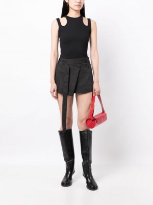 Asymetrické mini sukně Low Classic černé