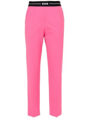Slim fit kalhoty Msgm růžové