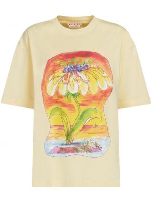 T-shirt con stampa Marni giallo