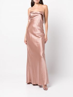 Hedvábné šaty Michelle Mason růžové