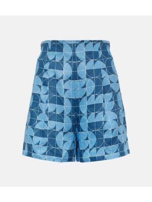 Leinen shorts mit print Max Mara blau