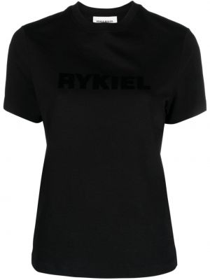 Kokvilnas t-krekls Sonia Rykiel melns