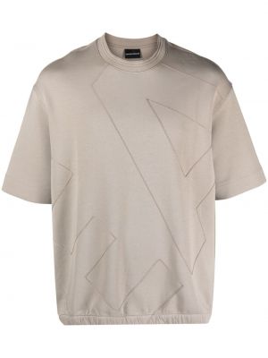 T-shirt ricamato Emporio Armani grigio