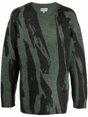 Jersey con estampado de tela jersey con estampado abstracto Kenzo verde