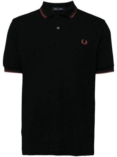 Pamuklu polo yaka tişört Fred Perry siyah