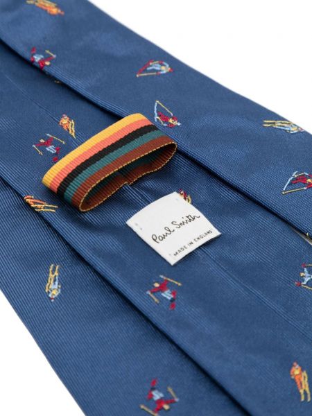 Šilkinis siuvinėtas kaklaraištis Paul Smith mėlyna