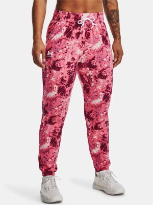 Pantaloni sport cu imagine Under Armour roz
