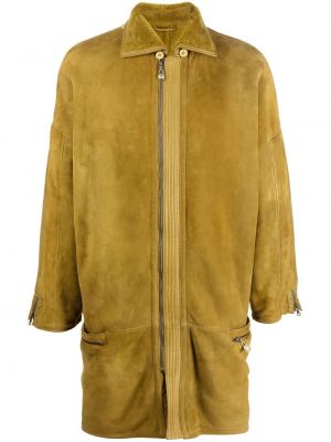 Палто с цип Versace Pre-owned жълто