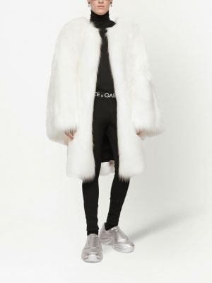 Manteau de fourrure Dolce & Gabbana blanc