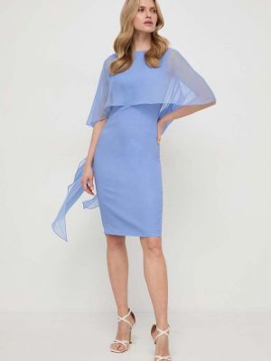 Jedwabna sukienka mini Luisa Spagnoli niebieska